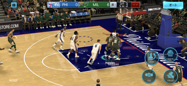 NBA 2K Mobile試合中