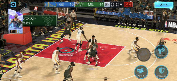 NBA 2K Mobile試合中