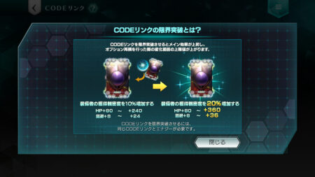 コードギアス(アプリ：ギアジェネ)　コードリンクの限界突破について