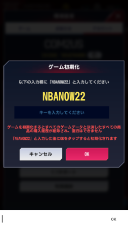 NBANOW22　初期化手順4