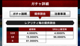 クローズワーストクロスオーバー　ガチャ排出率