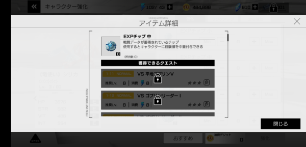 SAOVSのEXPチップ