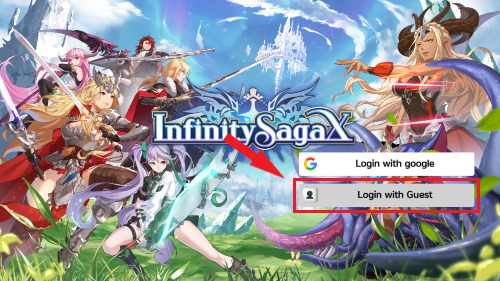 Infinity Saga X　リセマラ時はゲストアカウントを使用する