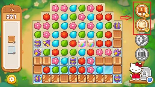 ハローキティフレンズマッチ　パズル中のアイテム使用について
