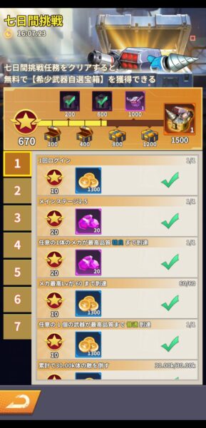 メカアサルトの七日間挑戦