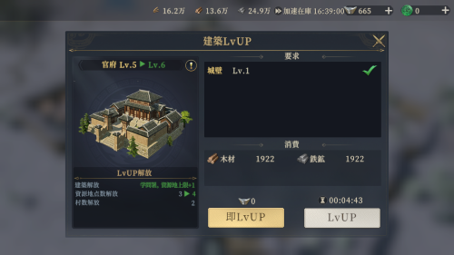 三国志 戦乱　施設のレベルについて
